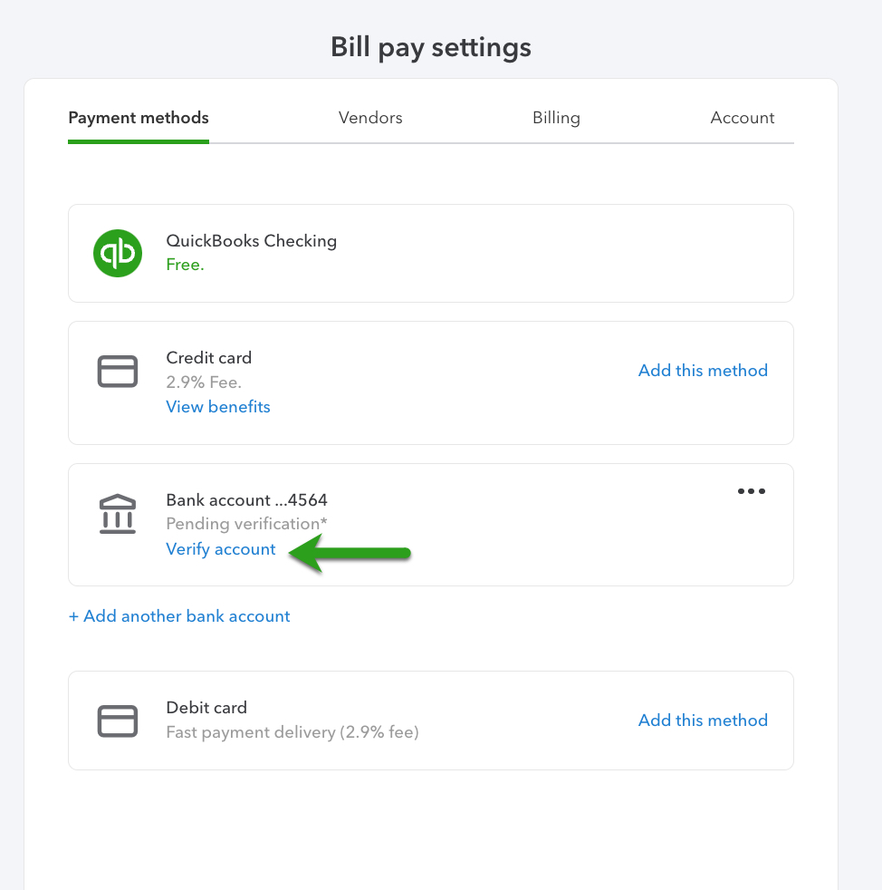 Connect your bank account by verifying with microdeposits QuickBooks