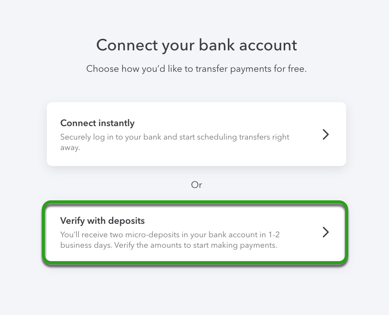 Connect your bank account by verifying with microdeposits QuickBooks